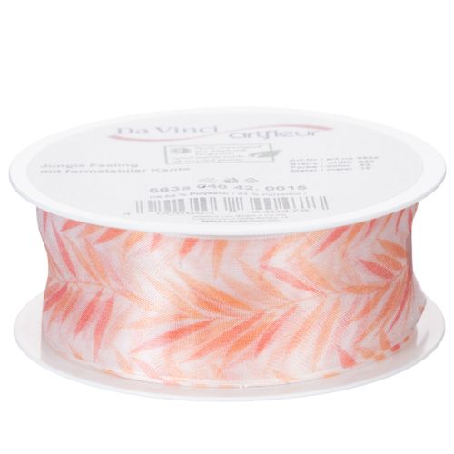 Article Ruban d'organza, ruban de mousseline, orange jungle, 40 mm, 15 m