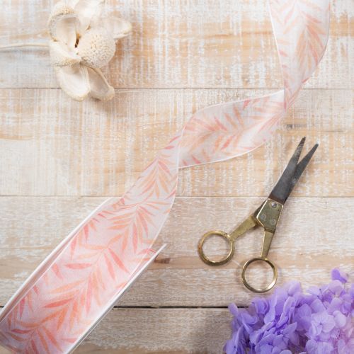 Article Ruban d'organza, ruban de mousseline, orange jungle, 40 mm, 15 m