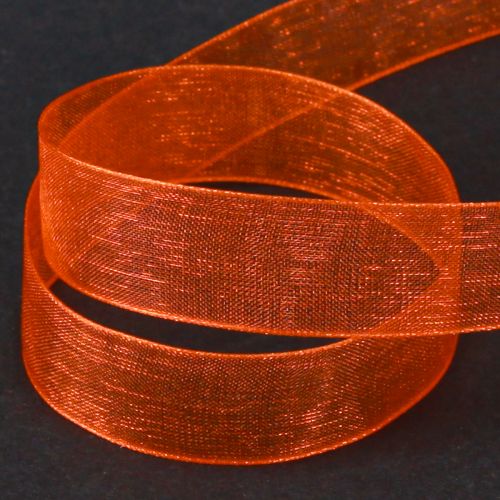 Article Ruban organza ruban cadeau ruban orange lisière 15mm 50m
