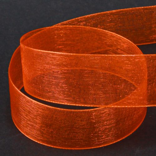 Article Ruban organza ruban cadeau ruban orange lisière 25mm 50m