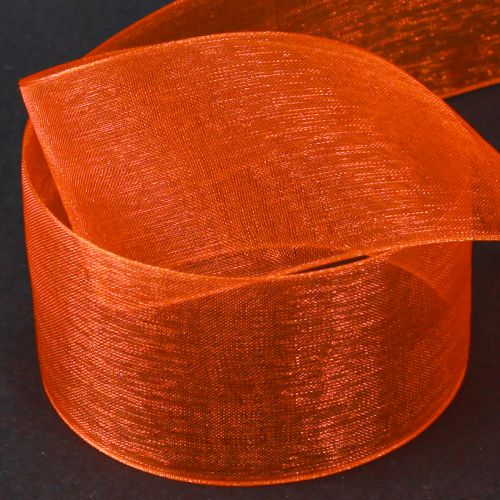 Article Ruban organza ruban cadeau ruban orange lisière 40mm 50m