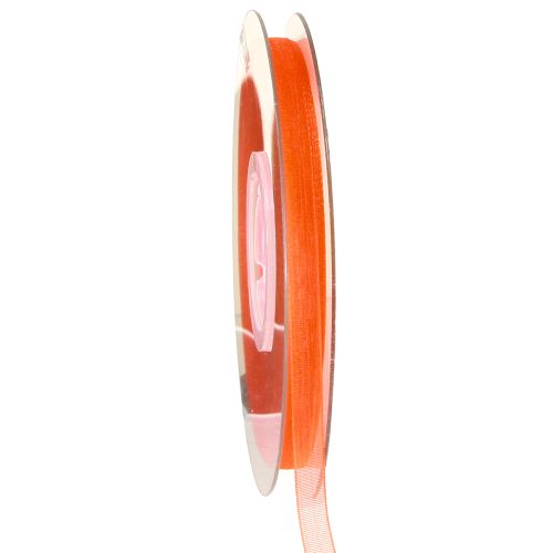 Floristik24 Ruban organza ruban cadeau ruban orange lisière 6mm 50m