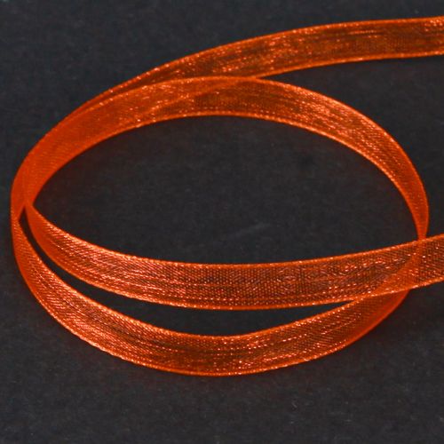 Article Ruban organza ruban cadeau ruban orange lisière 6mm 50m