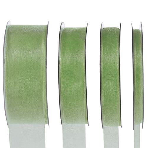 Floristik24 Ruban cadeau en organza avec lisière vert citron 50 m