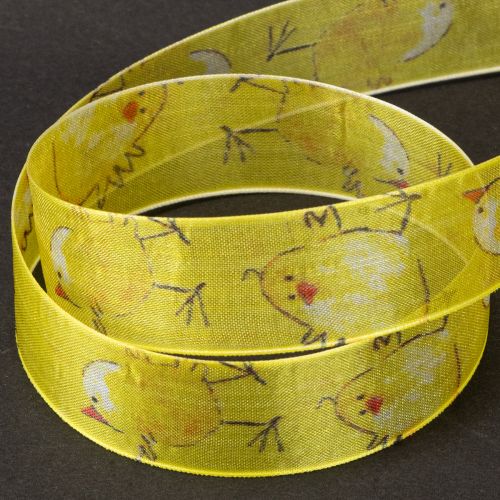 Article Ruban organza avec poussin ruban cadeau jaune 25 mm 20 m