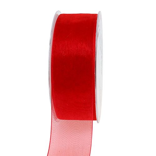 Ruban organza avec lisière 4cm 50m rouge