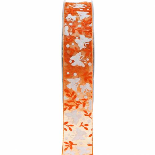 Article Ruban Organza Papillons 25mm Ruban Cadeau Ruban Déco Orange 20m