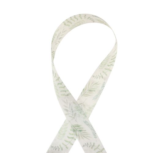 Article Ruban organza ruban mousseline feuilles branches vert 40mm 15m