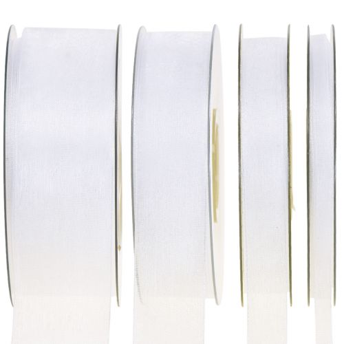 Article Ruban organza ruban cadeau ruban blanc lisière 50m