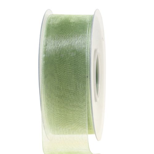 Floristik24 Ruban organza vert ruban cadeau lisière vert citron 40mm 50m