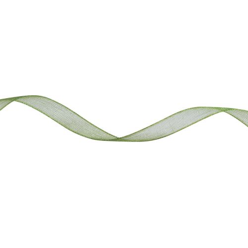 Article Ruban organza vert ruban cadeau bord tissé vert olive 6mm 50m