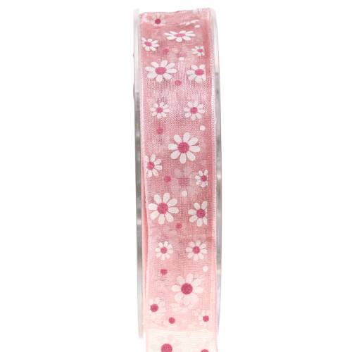 Floristik24 Ruban cadeau rose 20mm 20m