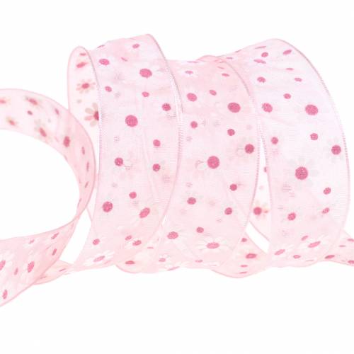 Floristik24 Ruban cadeau rose 20mm 20m