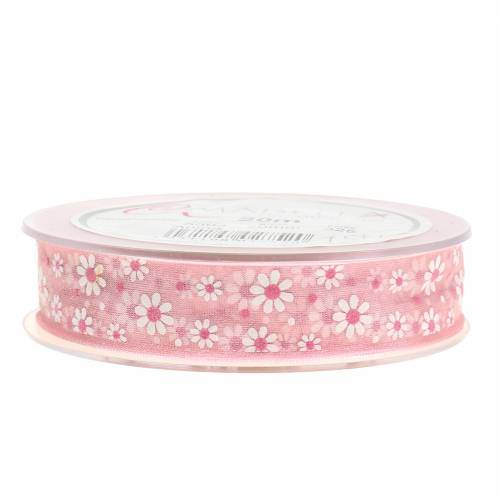 Floristik24 Ruban cadeau rose 20mm 20m