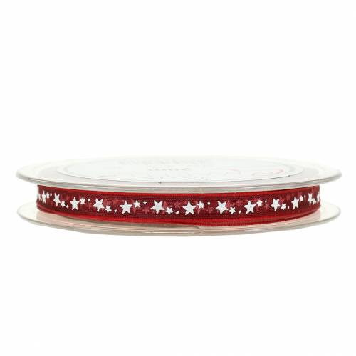 Article Ruban organza avec étoile rouge foncé 6mm 20m