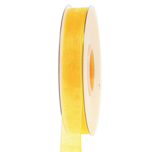 Ruban organza ruban cadeau ruban jaune lisière 15mm 50m