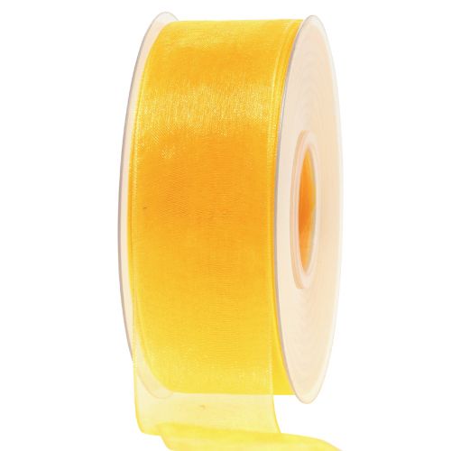 Ruban organza ruban cadeau ruban jaune lisière 40mm 50m