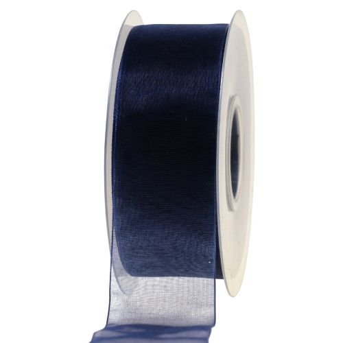Article Ruban organza ruban cadeau bleu foncé ruban bleu lisière 40mm 50m