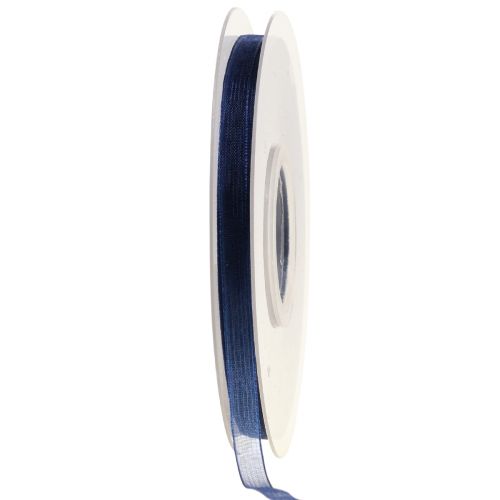 Floristik24 Ruban organza ruban cadeau bleu foncé ruban bleu lisière 6mm 50m
