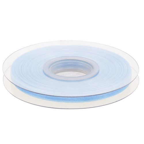 Floristik24 Ruban organza ruban cadeau bleu clair ruban bleu lisière 6mm 50m
