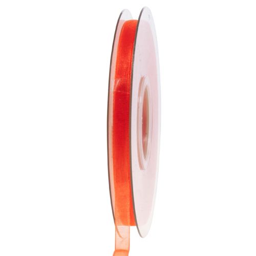 Floristik24 Ruban organza ruban cadeau ruban orange lisière 6mm 50m