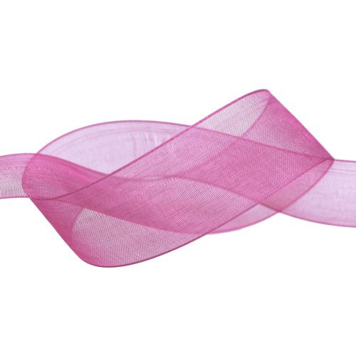 Floristik24 Ruban organza aubergine 25mm 50m