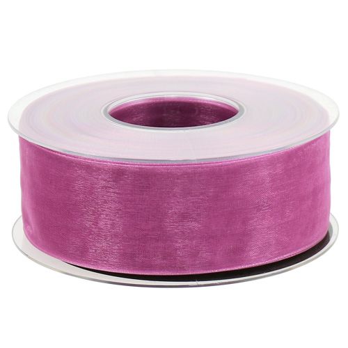 Article Ruban en organza aubergine 40 mm 50 m
