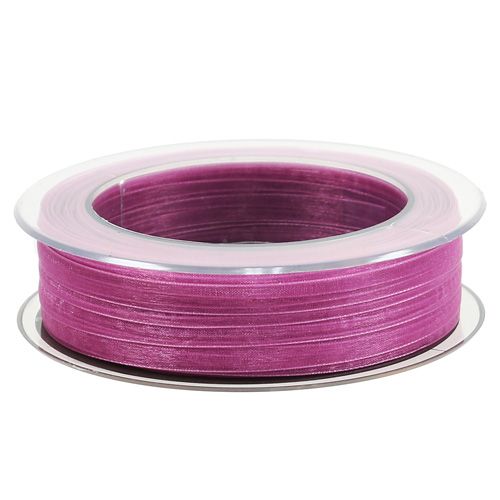 Floristik24 Ruban en organza aubergine 7 mm 50 m