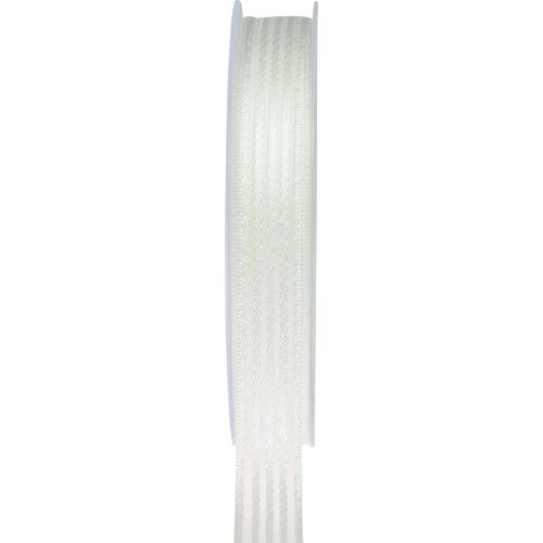 Ruban organza à rayures ruban cadeau blanc 15mm 20m