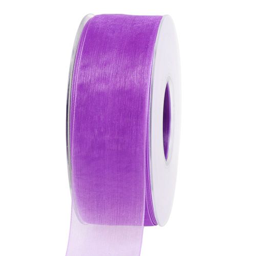 Floristik24 Ruban organza avec lisière 4cm 50m violet