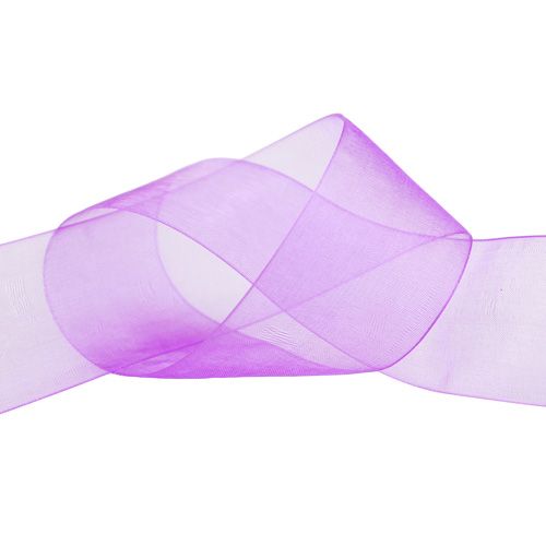 Article Ruban organza avec lisière 4cm 50m violet