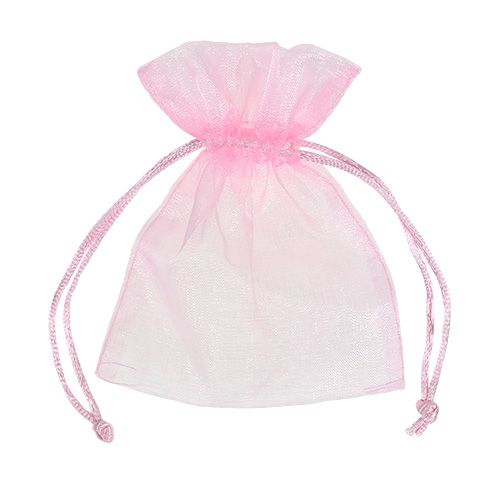 Floristik24 Sachet organza rose 12x9cm 10p