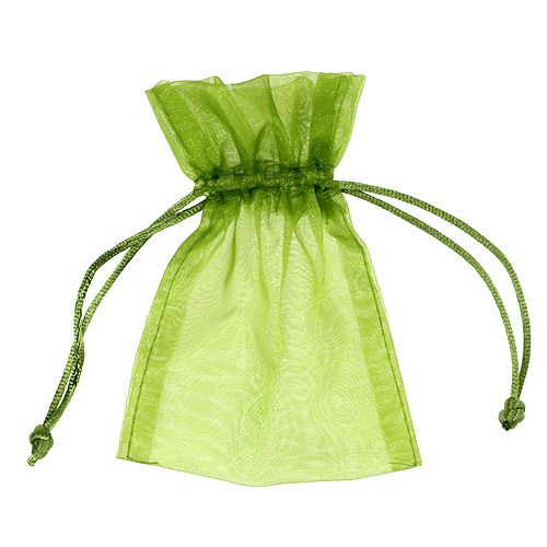 Floristik24 Sachets organza vert 12cm x 9cm 10p