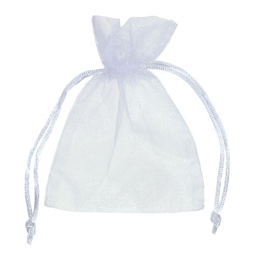 Floristik24 Sachet organza blanc 12x9cm 10p