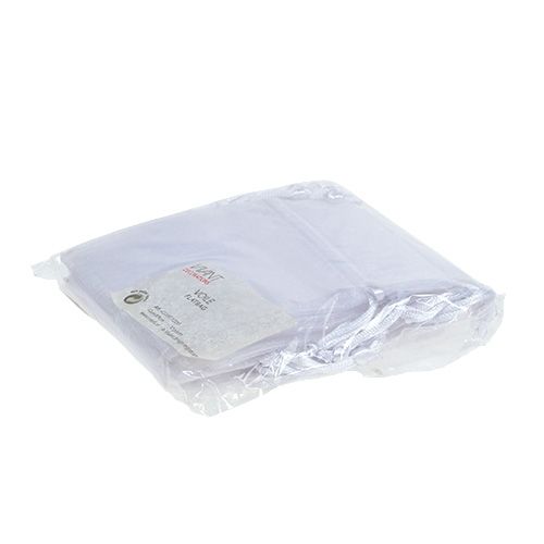 Floristik24 Sachet organza blanc 12x9cm 10p