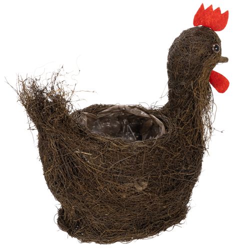 Article Panier de Pâques décoratif avec guirlandes et poules, 36 cm