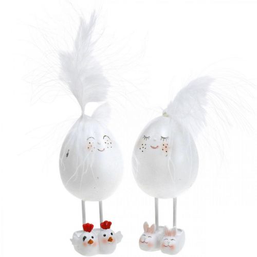Oeufs de décoration de Pâques avec des pantoufles, printemps, oeuf de Pâques heureux, oeufs avec un visage 2pcs