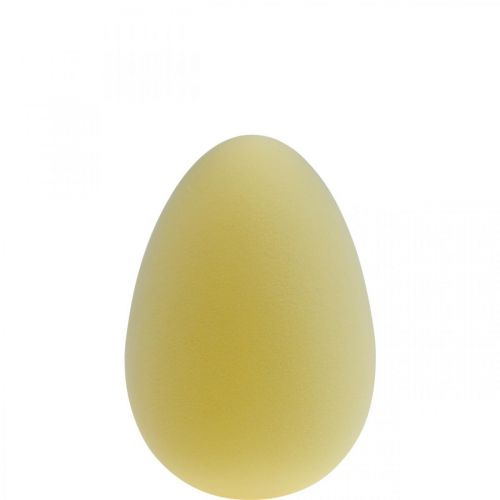 Floristik24 Oeuf de Pâques décoration oeuf plastique jaune clair floqué 25cm