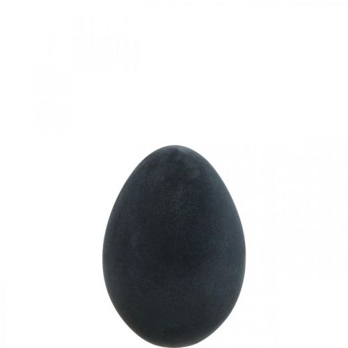 Oeuf de Pâques décoration oeuf plastique noir floqué 20cm