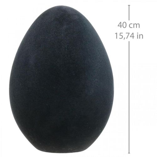 Floristik24 Oeuf de Pâques oeuf noir en plastique décoration de Pâques floqué 40cm