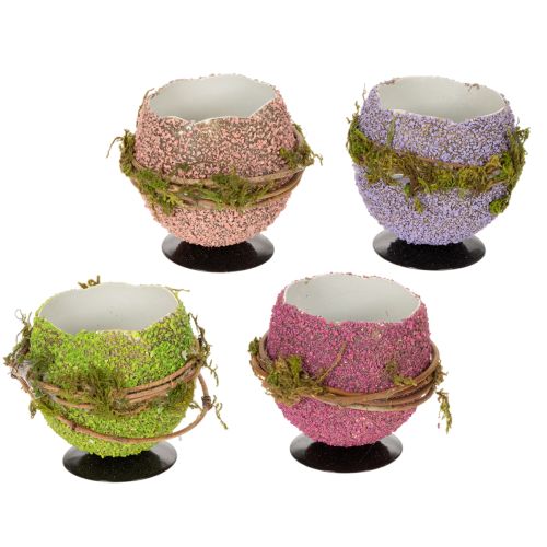 Bol décoratif en forme d'œuf de Pâques, idéal pour la décoration de table printanière ou pascale, 9 cm, lot de 4.