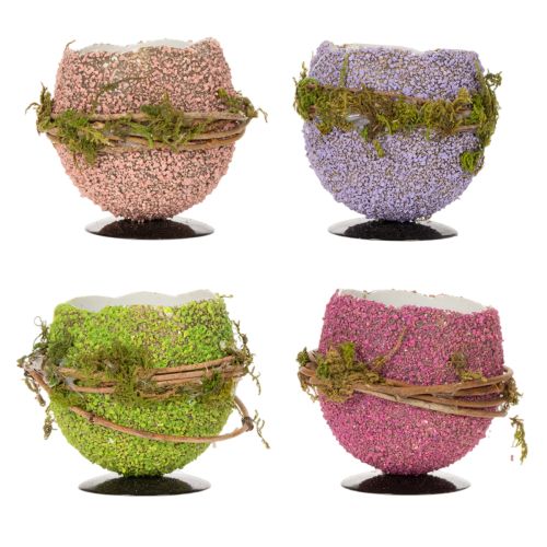 Article Bol décoratif en forme d'œuf de Pâques, idéal pour la décoration de table printanière ou pascale, 9 cm, lot de 4.