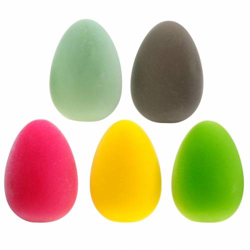 Floristik24 Oeuf de Pâques floqué H25cm Oeufs colorés Décoration de Pâques