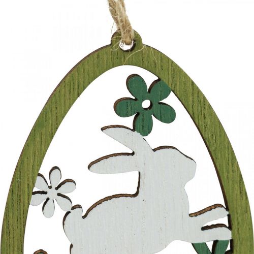 Floristik24 Oeuf de Pâques à suspendre Décoration de Pâques Pendentif en bois 5×7cm 12 pcs