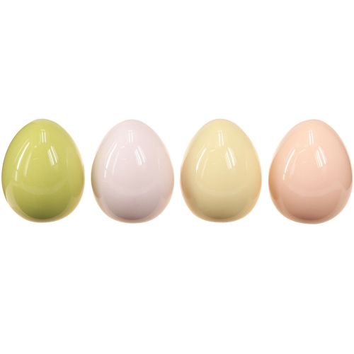 Article Oeufs de Pâques oeufs en céramique décoration pastel brillant 5×6cm 8 pcs
