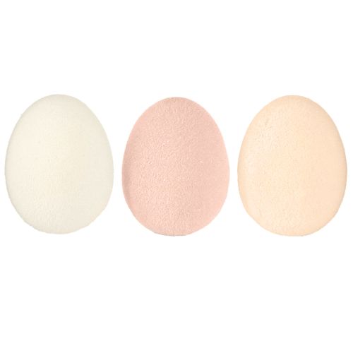 Floristik24 Oeufs de Pâques Petit Floqué Pêche Marron Blanc H4cm 15 Pcs