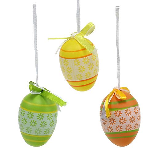 Floristik24 Oeufs de Pâques à suspendre mélange couleurs assorties 6cm 18 pcs