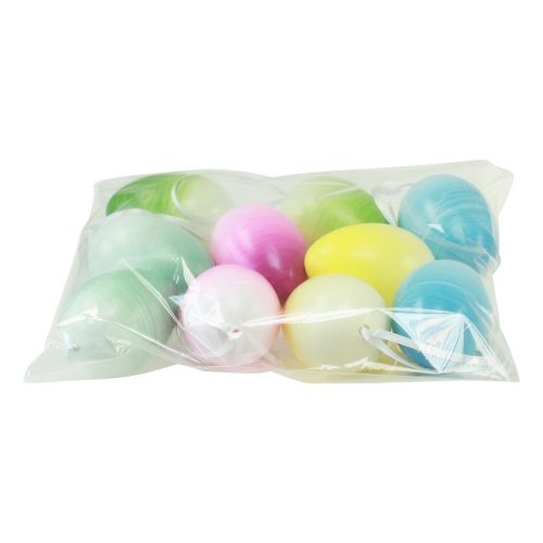 Floristik24 Décoration d'oeufs de Pâques oeufs en plastique suspendus couleur de Pâques 8×12cm 10 pcs