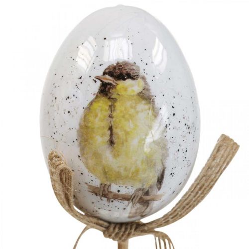 Oeufs de Pâques bouchon fleur en plastique Décoration de Pâques H6cm 6pcs