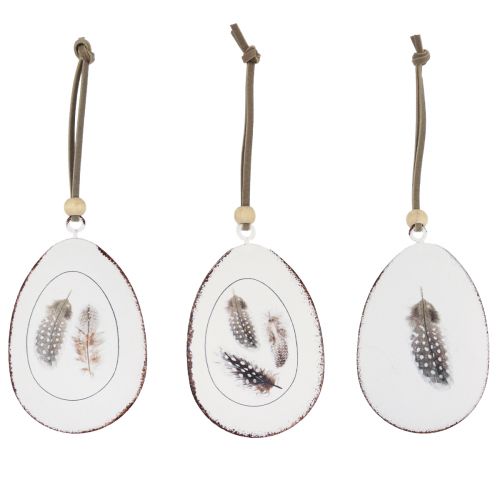 Floristik24 Oeufs de Pâques à suspendre Oeufs décoratifs à suspendre décoration métal 5×7cm 8 pcs